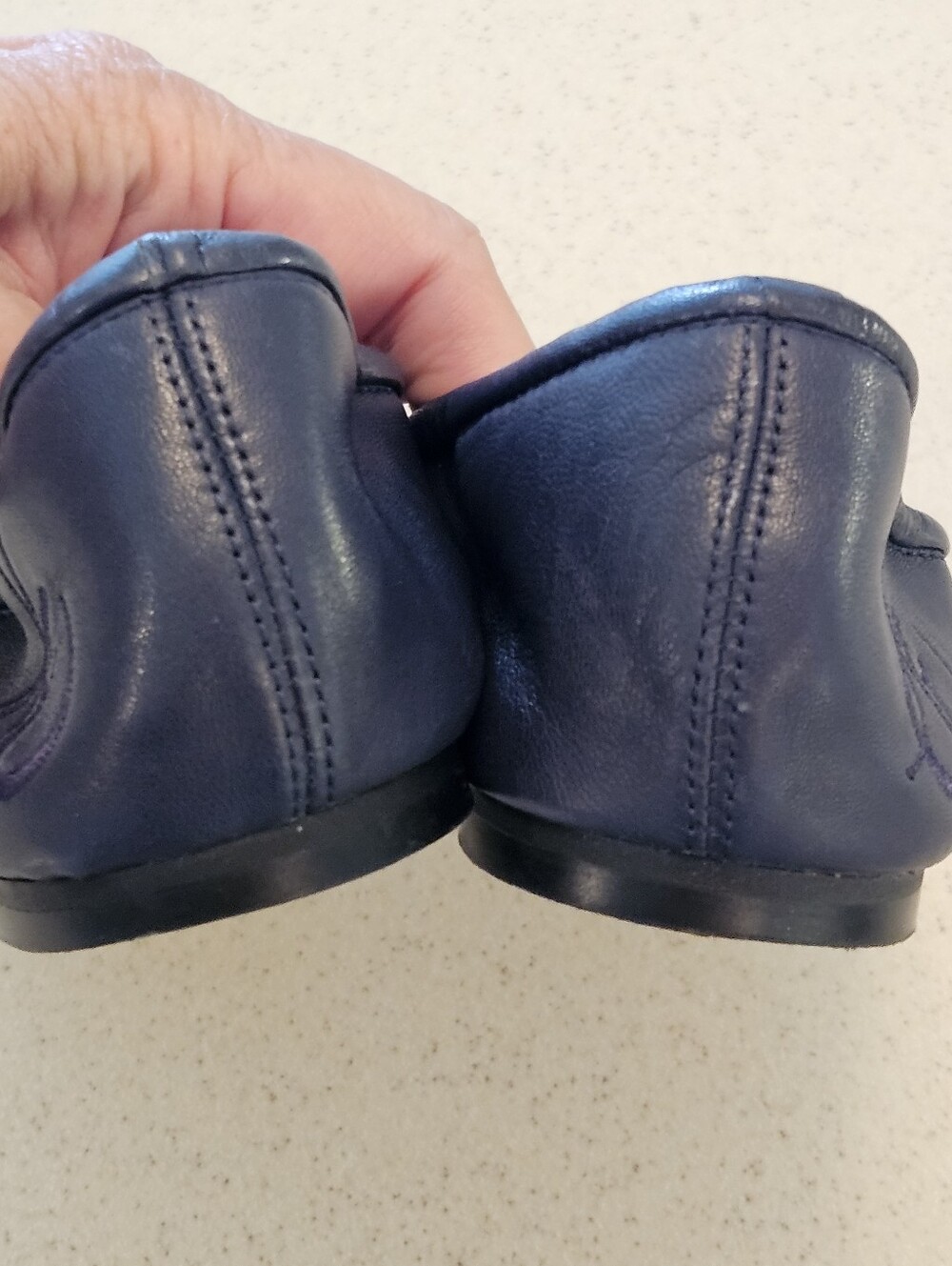 Sam Edelmen Felicia Ballet Flat Navy Blue Leather SZ 6 Slip On Style #EC0229395 - Picture 7 of 10